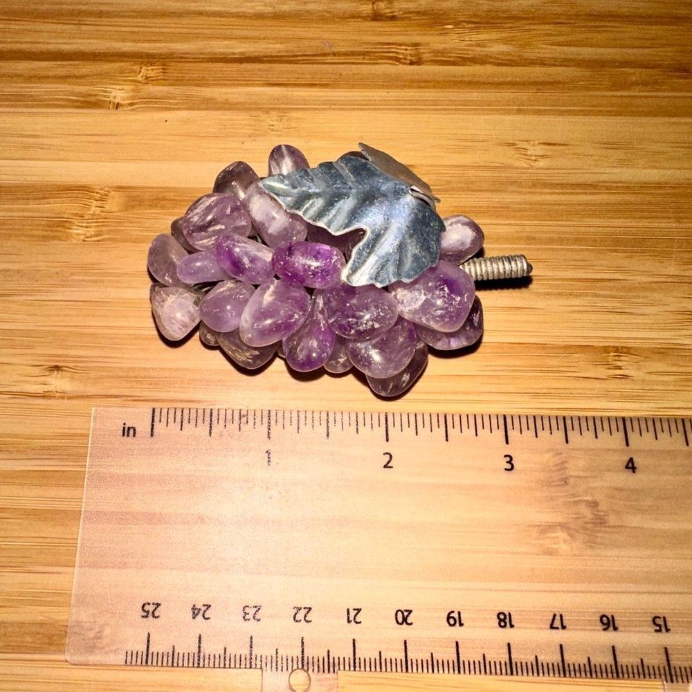 Vintage Amethyst Grape Cluster Décor – Polished Quartz Beads - SMALL